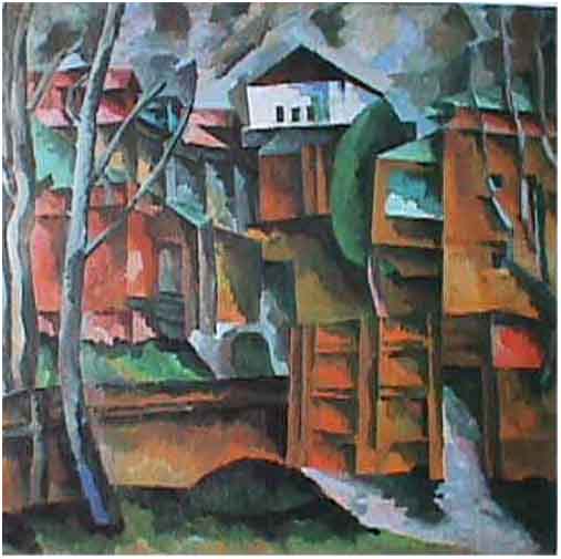 L. Lentulov. Landscape with Yellow Gates. 1920-22