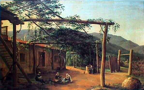 N.Chernetsov. A Tatar Courtyard in the Crimea.1839