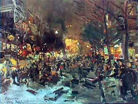 K.Korovin. Paris. A Boulevard. 1912