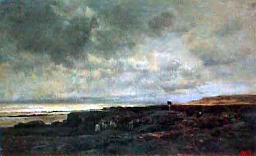 Francois Daubigny.Tide in Normandy. 1869