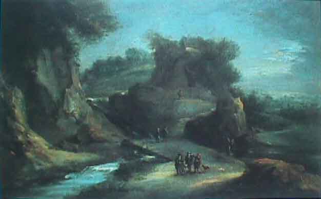 Unknown Flemish Artist. Landscape with a Hut on the Hill. 17th cent.